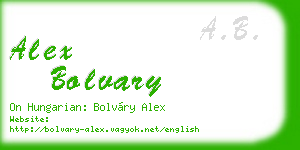 alex bolvary business card